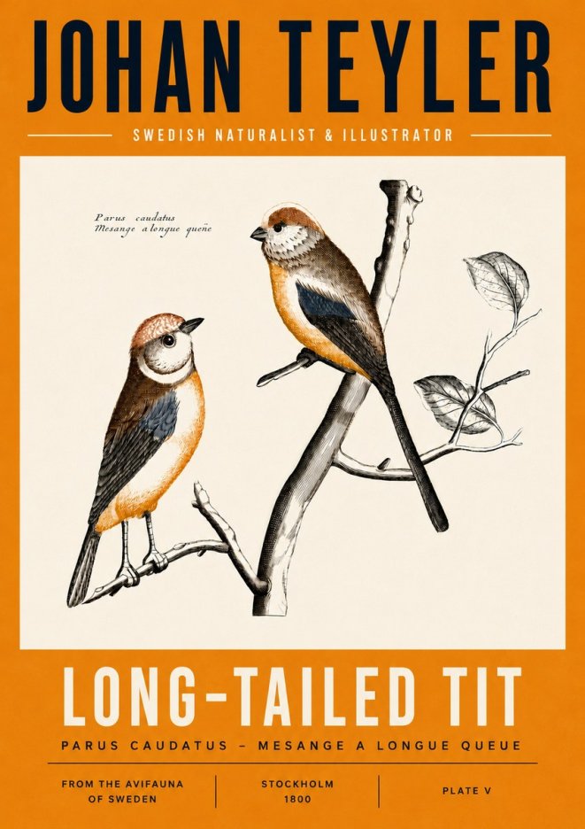 Johan Teyler Long-tailed Tit No5 - Poszter