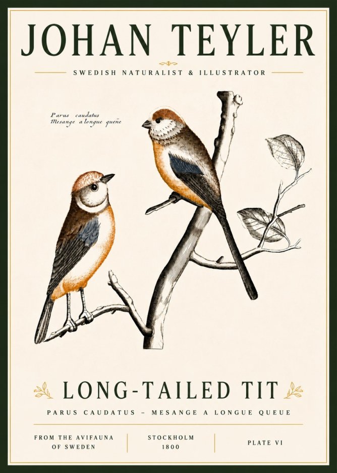 Johan Teyler Long-tailed Tit No6 - Poszter