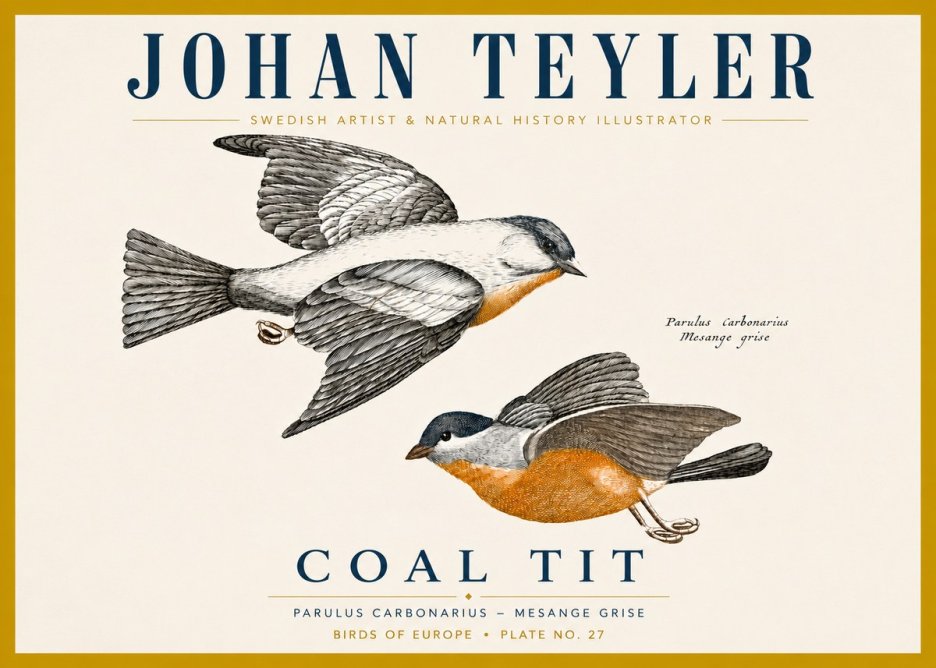 Johan Teyler Coal Tit No4 - Poszter