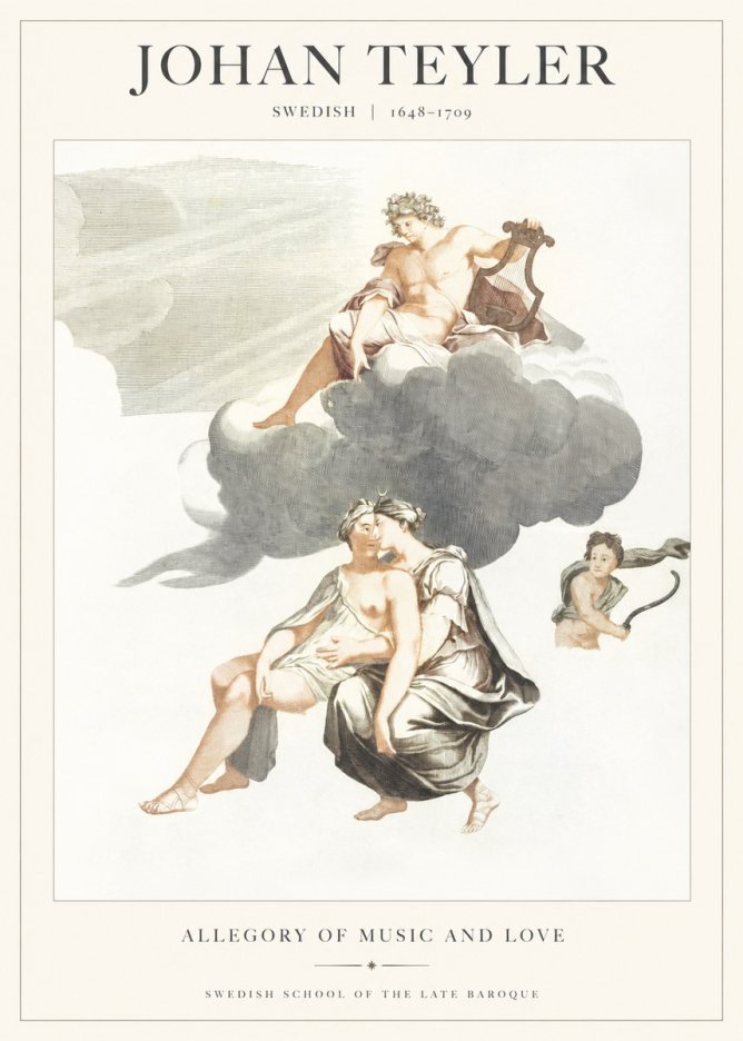 Johan Teyler Allegory of Music and Love No1 - Poszter