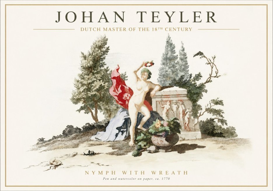 Johan Teyler Nymph with Wreath No1 - Poszter