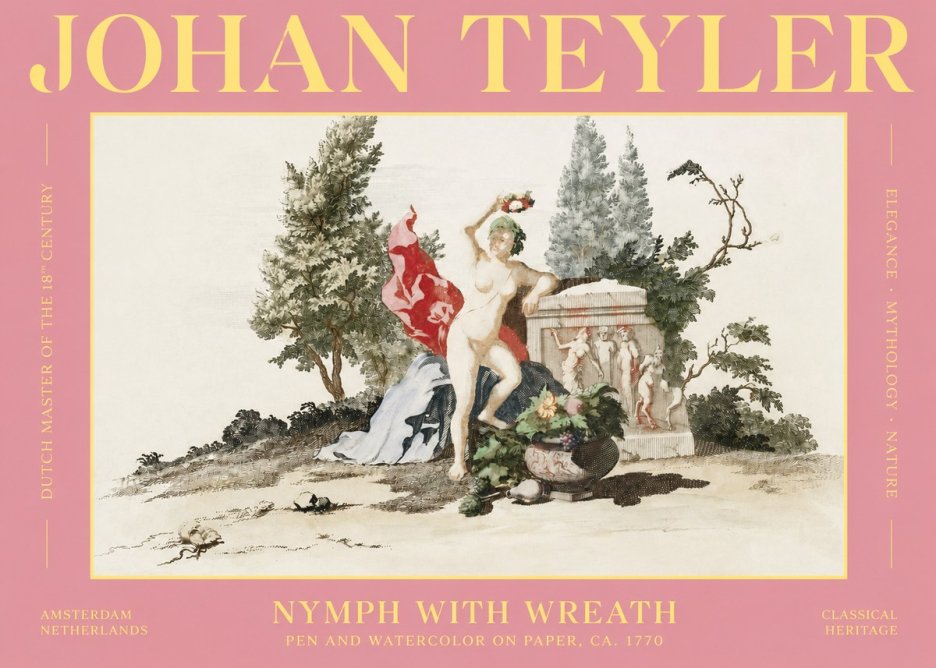 Johan Teyler Nymph with Wreath No2 - Poszter