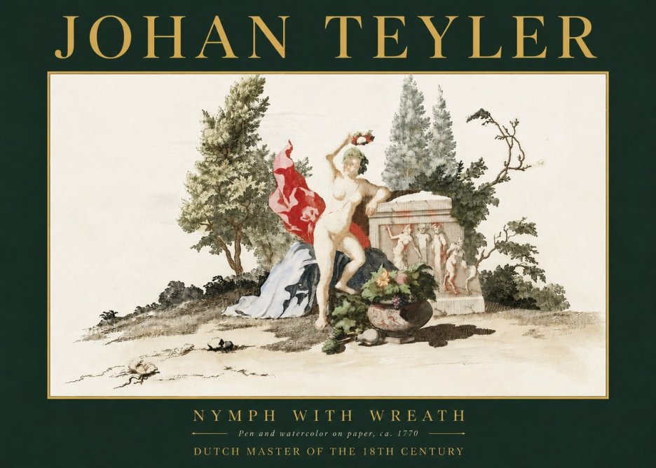 Johan Teyler Nymph with Wreath No3 - Poszter