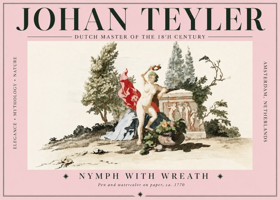 Johan Teyler Nymph with Wreath No5 - Poszter