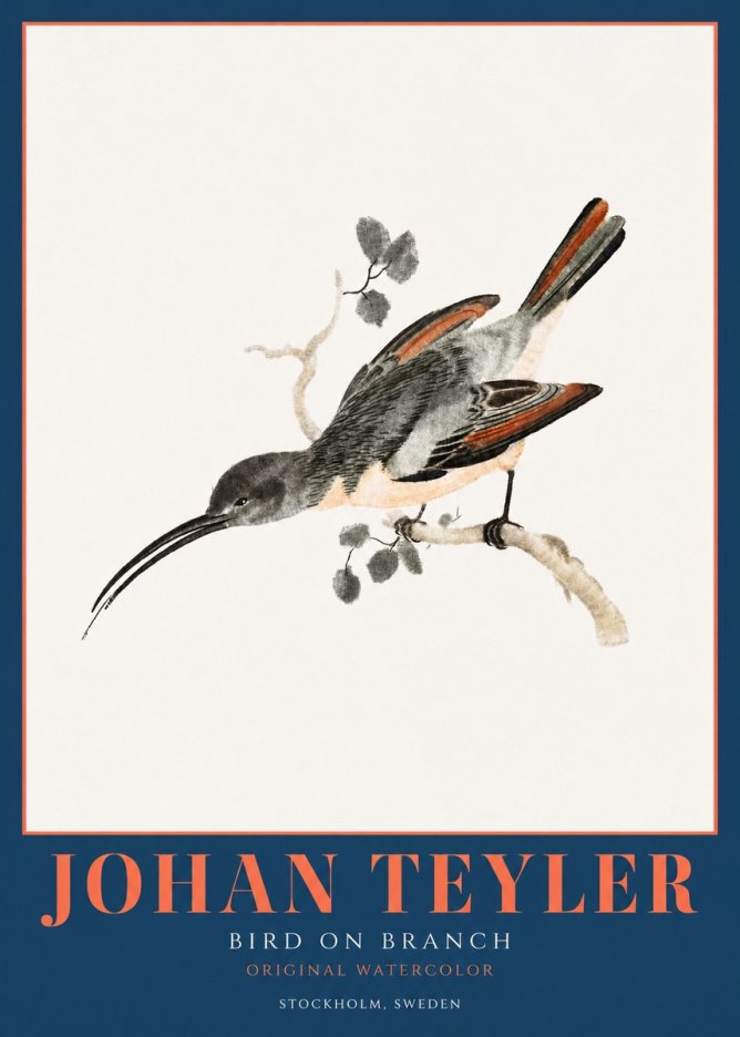 Johan Teyler Bird on Branch II No2 - Poszter