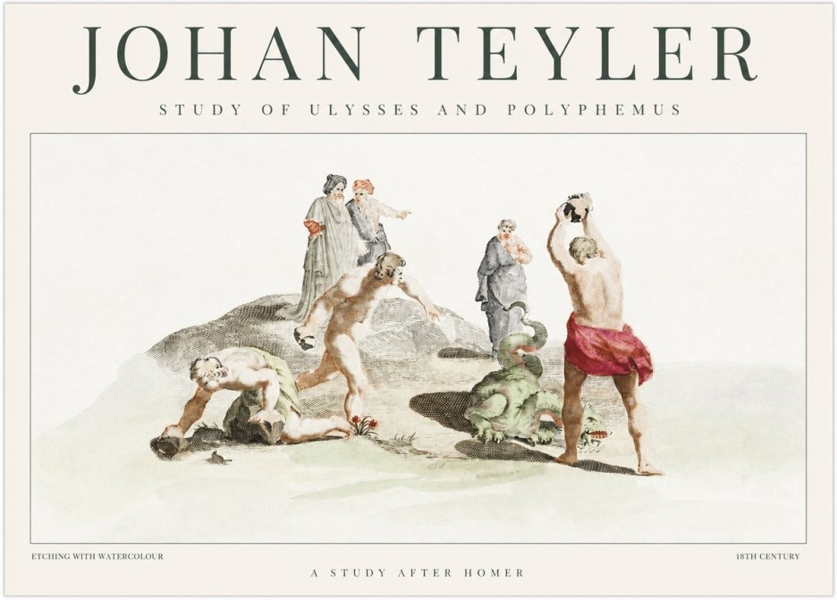 Johan Teyler Study of Ulysses and Polyphemus No1 - Poszter