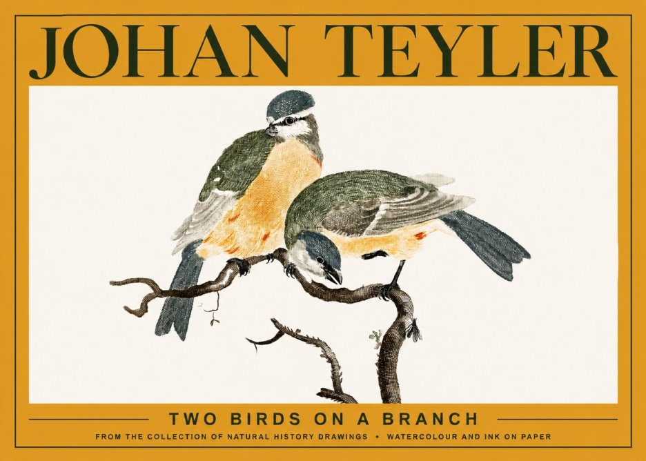 Johan Teyler Two Birds on a Branch No3 - Poszter