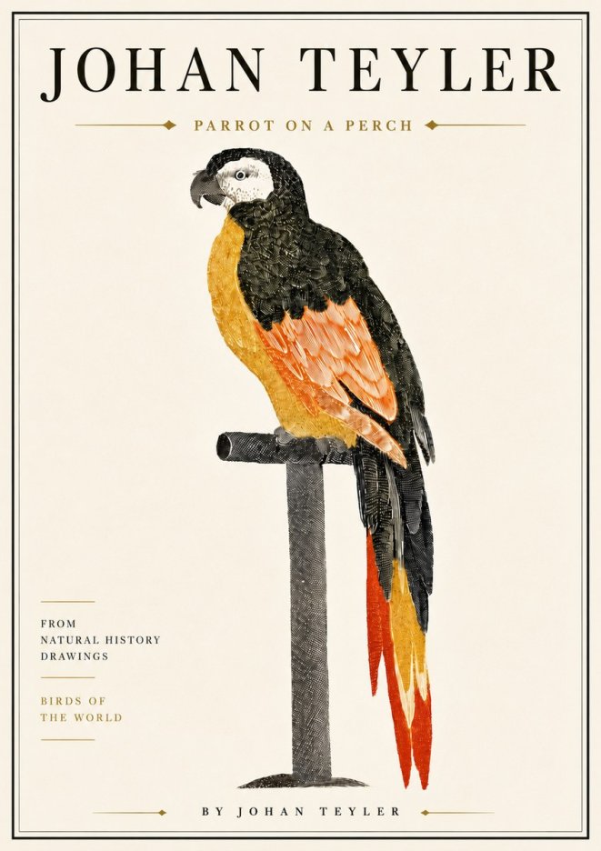 Johan Teyler Parrot on a Perch No6 - Poszter