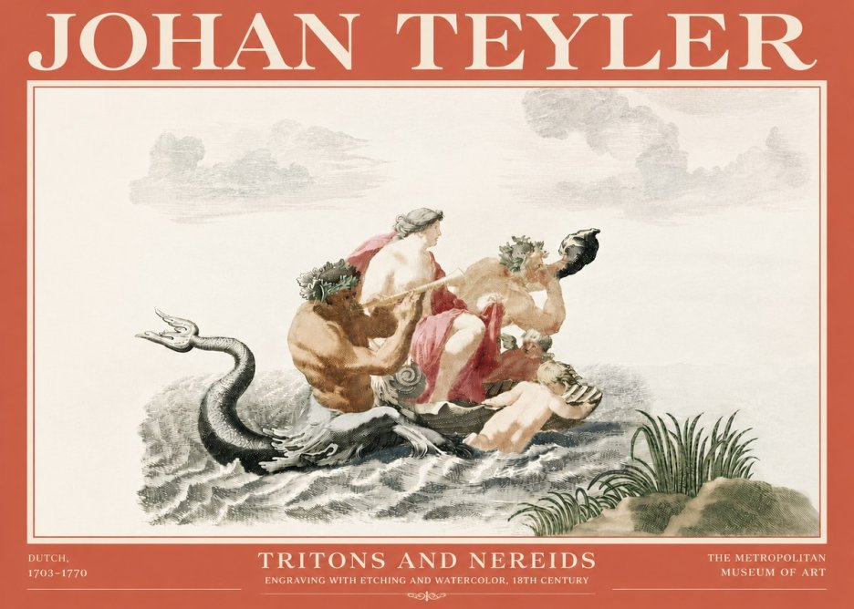 Johan Teyler Tritons and Nereids No4 - Poszter