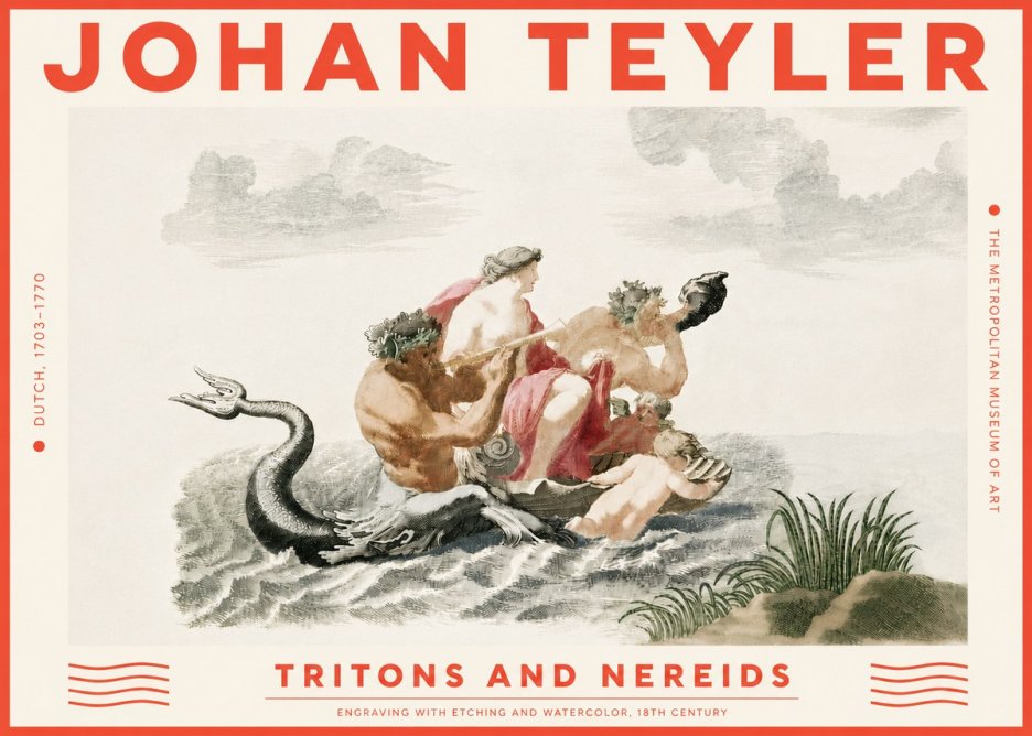 Johan Teyler Tritons and Nereids No6 - Poszter