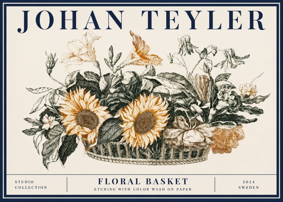 Johan Teyler Floral Basket No5 - Poszter