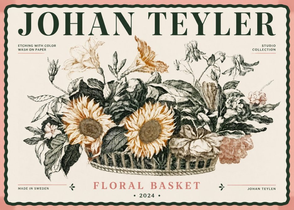 Johan Teyler Floral Basket No6 - Poszter