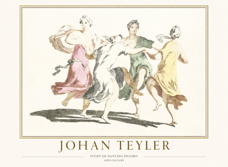 Johan Teyler Study of Dancing Figures No1 - Poszter