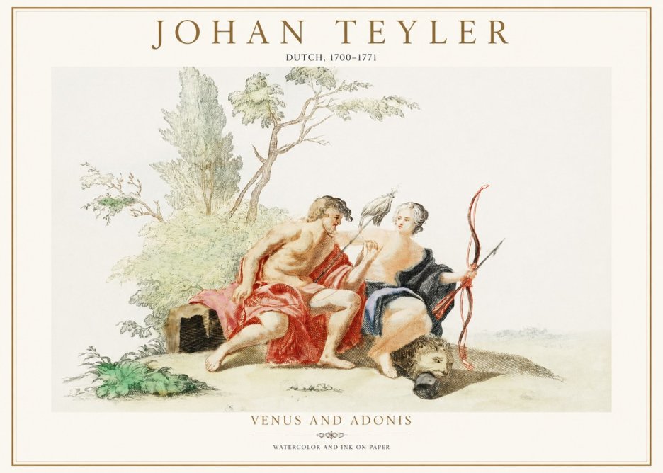 Johan Teyler Venus and Adonis No1 - Poszter