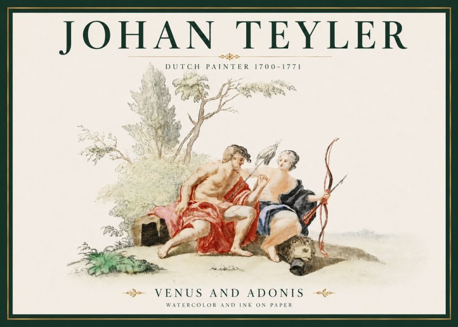 Johan Teyler Venus and Adonis No3 - Poszter