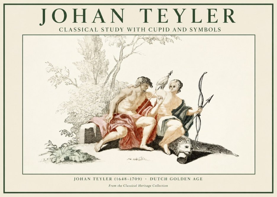 Johan Teyler Classical Study with Cupid and Symbols No1 - Poszter