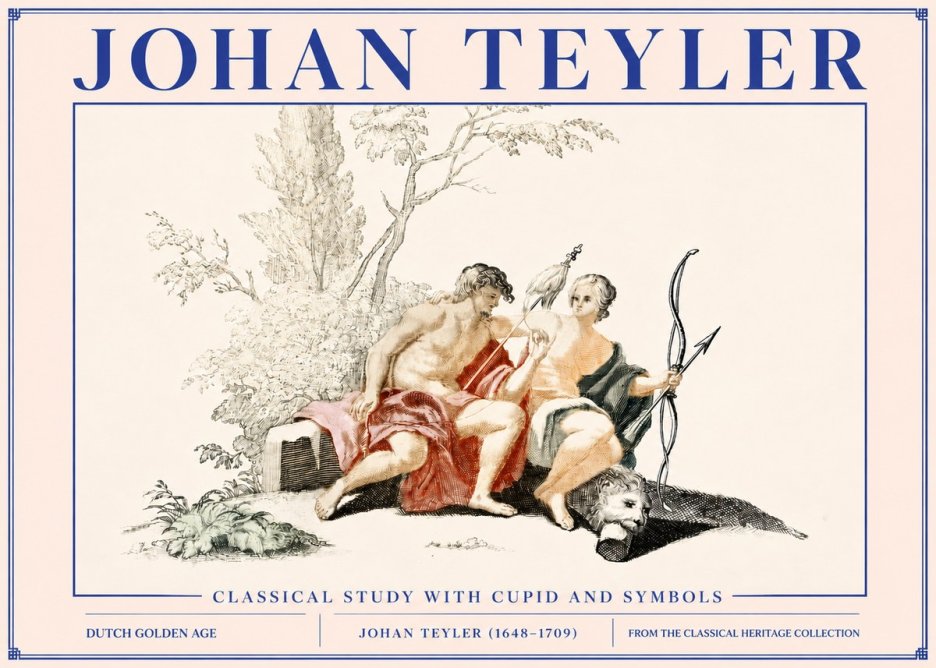 Johan Teyler Classical Study with Cupid and Symbols No3 - Poszter