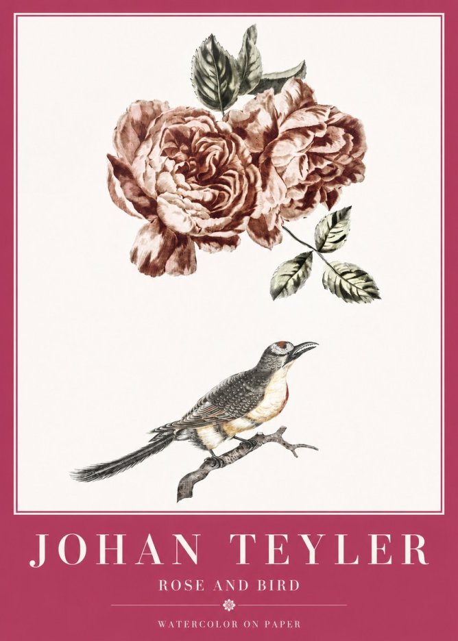 Johan Teyler Rose and Bird II No2 - Poszter