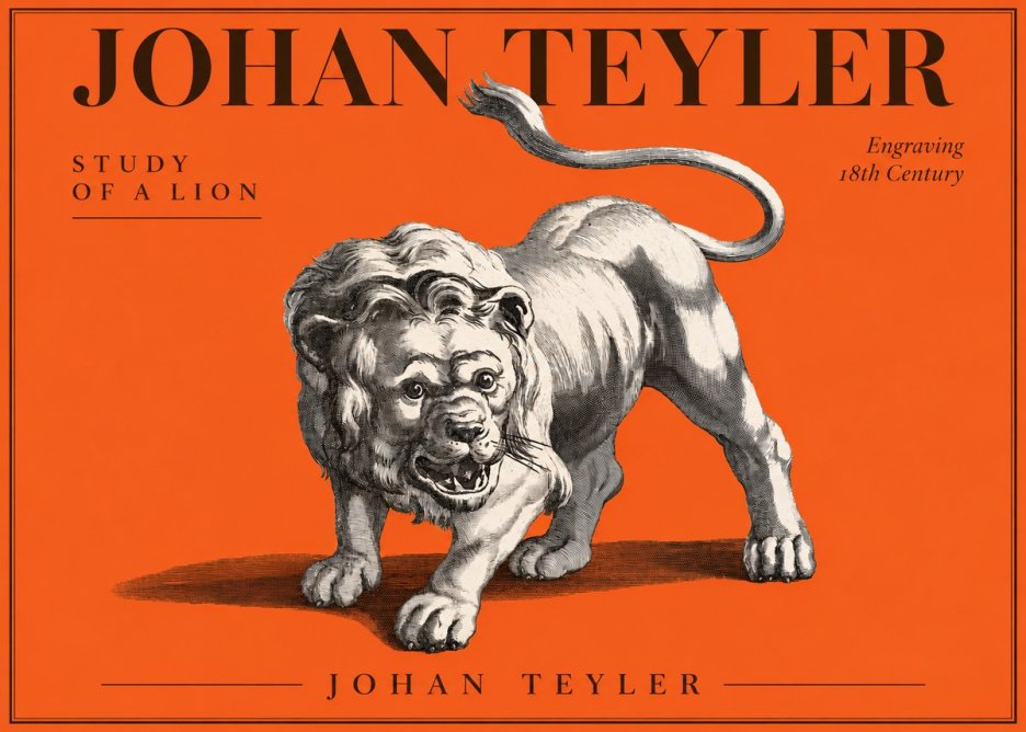 Johan Teyler Study of a Lion No3 - Poszter