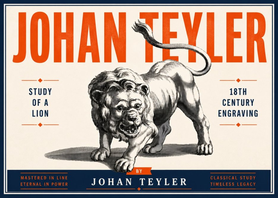 Johan Teyler Study of a Lion No6 - Poszter