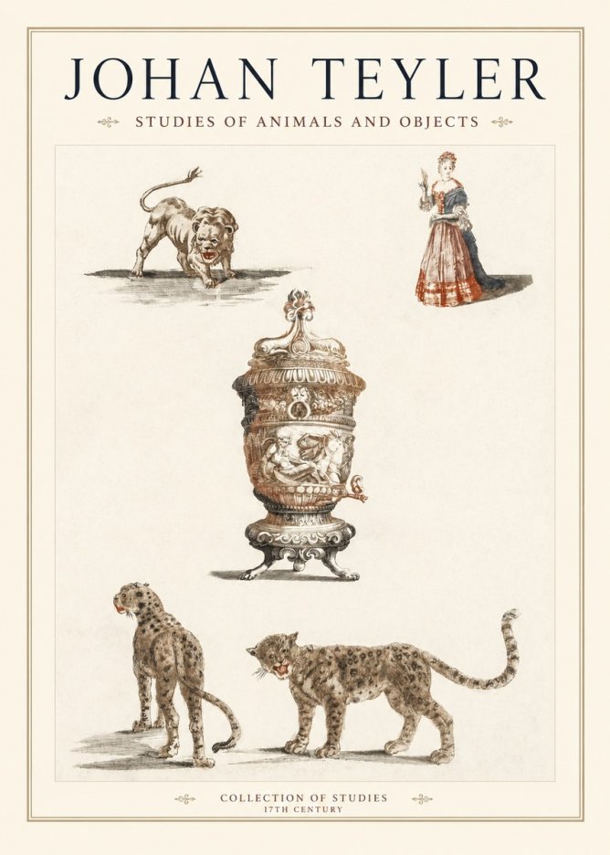 Johan Teyler Studies of Animals and Objects No1 - Poszter