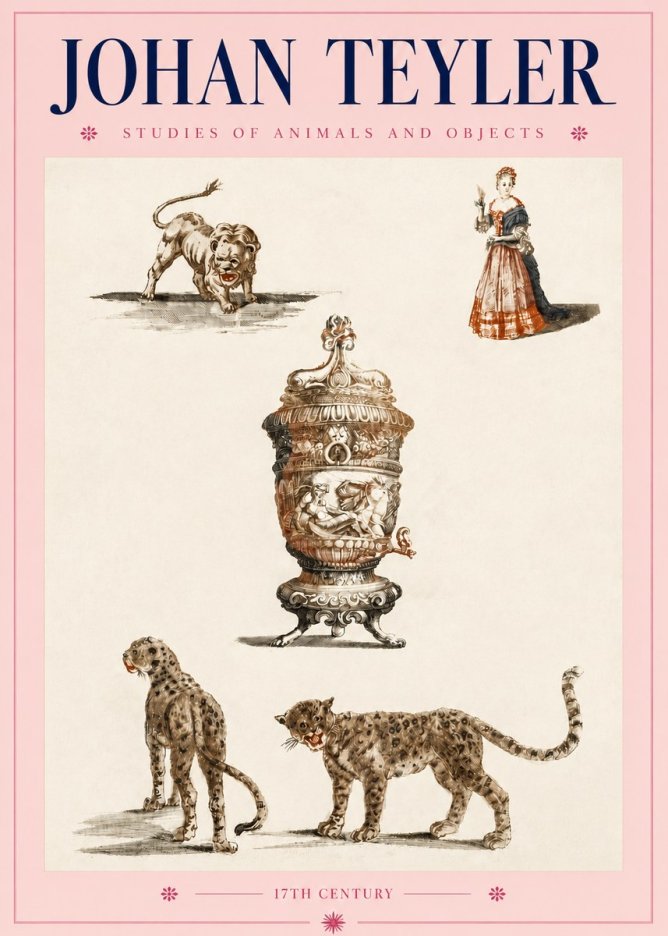 Johan Teyler Studies of Animals and Objects No4 - Poszter