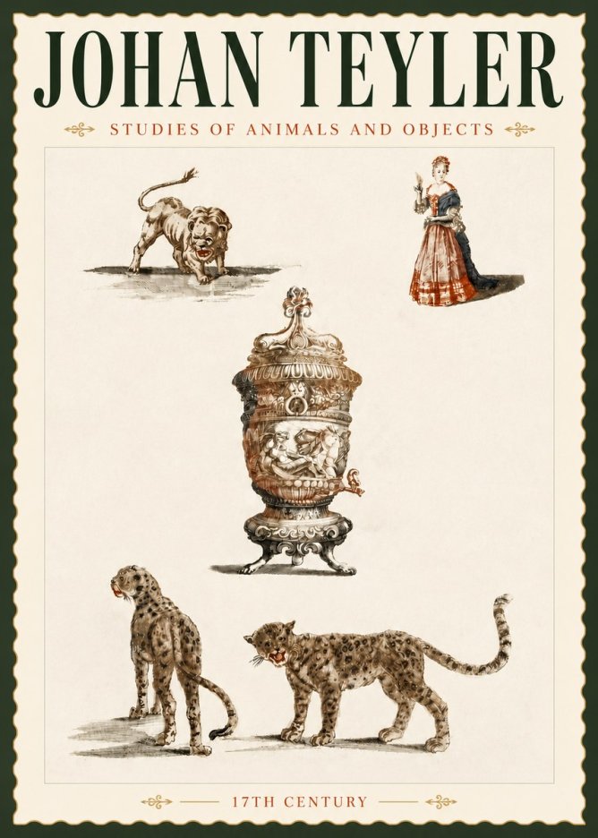 Johan Teyler Studies of Animals and Objects No5 - Poszter