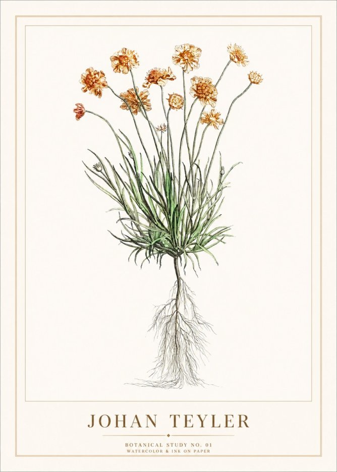 Johan Teyler Botanical Study No. 01 No1 - Poszter