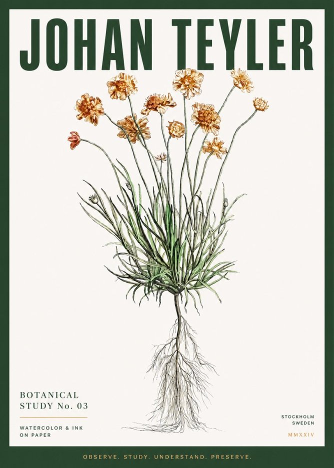 Johan Teyler Botanical Study No. 01 No3 - Poszter