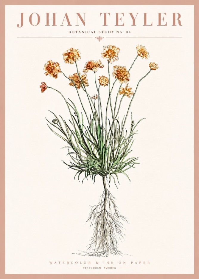 Johan Teyler Botanical Study No. 01 No4 - Poszter