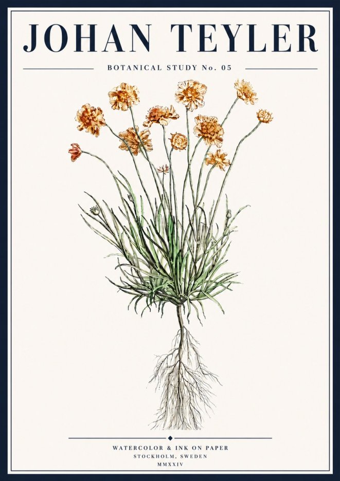 Johan Teyler Botanical Study No. 01 No5 - Poszter