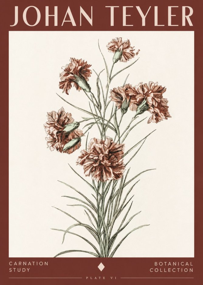 Johan Teyler Carnation Study No2 - Poszter