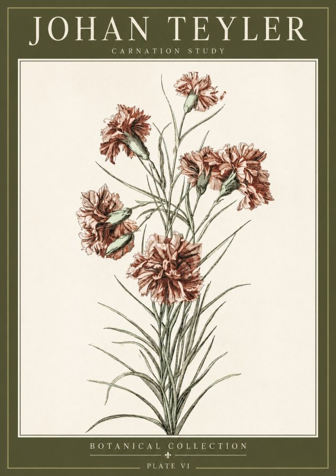 Johan Teyler Carnation Study No3 - Poszter
