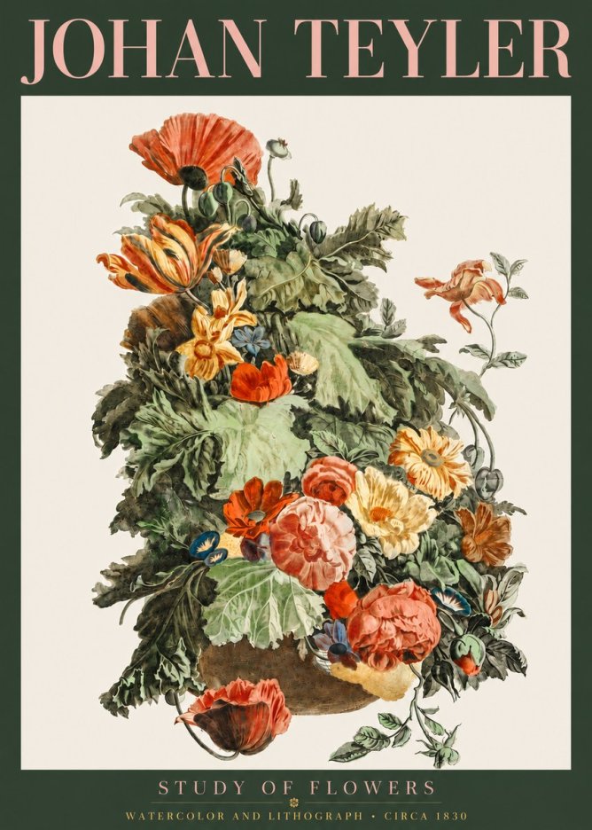 Johan Teyler Study of Flowers No3 - Poszter