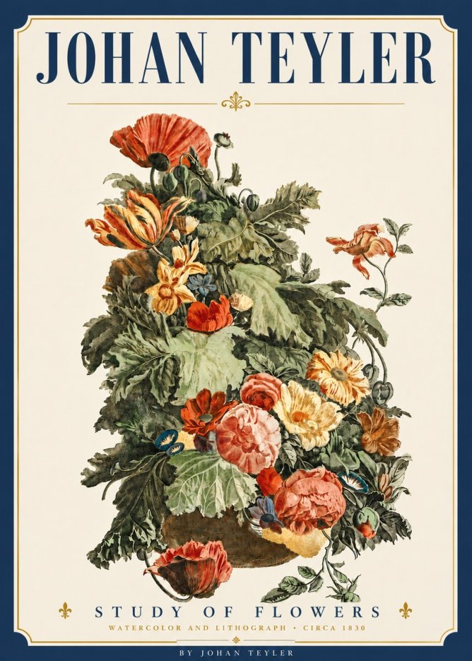Johan Teyler Study of Flowers No6 - Poszter
