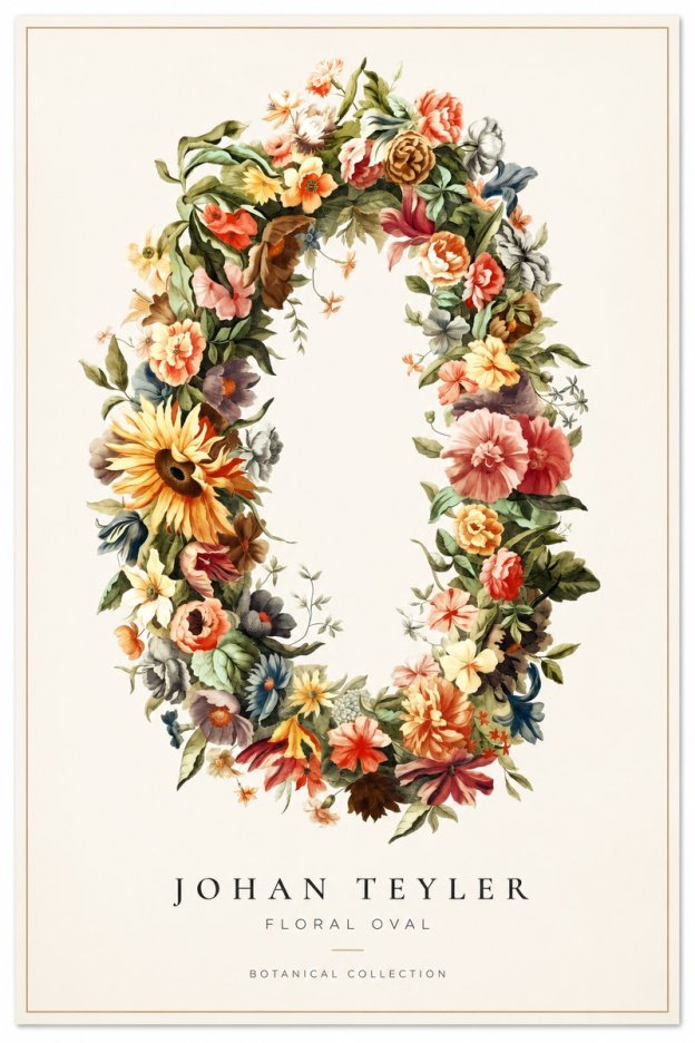 Johan Teyler Floral Oval No2 - Poszter