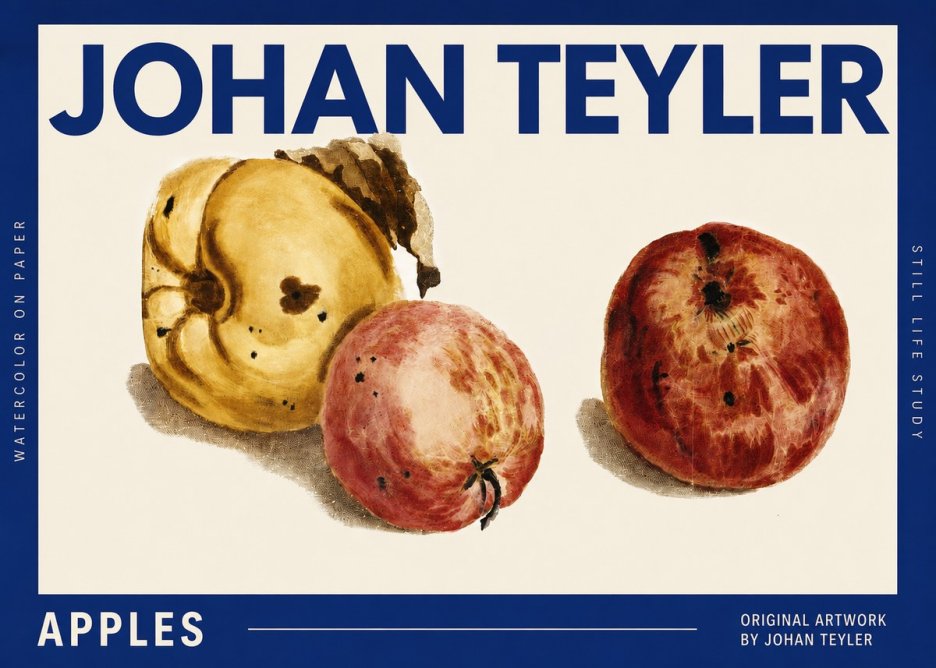 Johan Teyler Apples - Watercolor No2 - Poszter