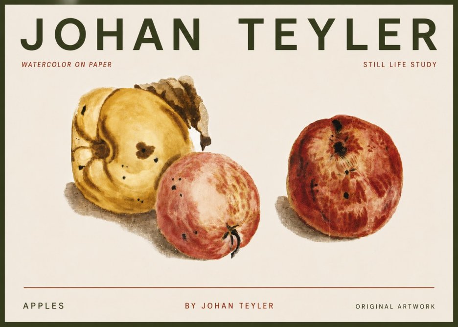Johan Teyler Apples - Watercolor No4 - Poszter