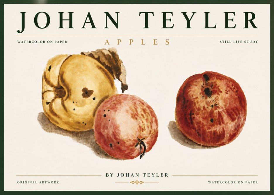 Johan Teyler Apples - Watercolor No6 - Poszter