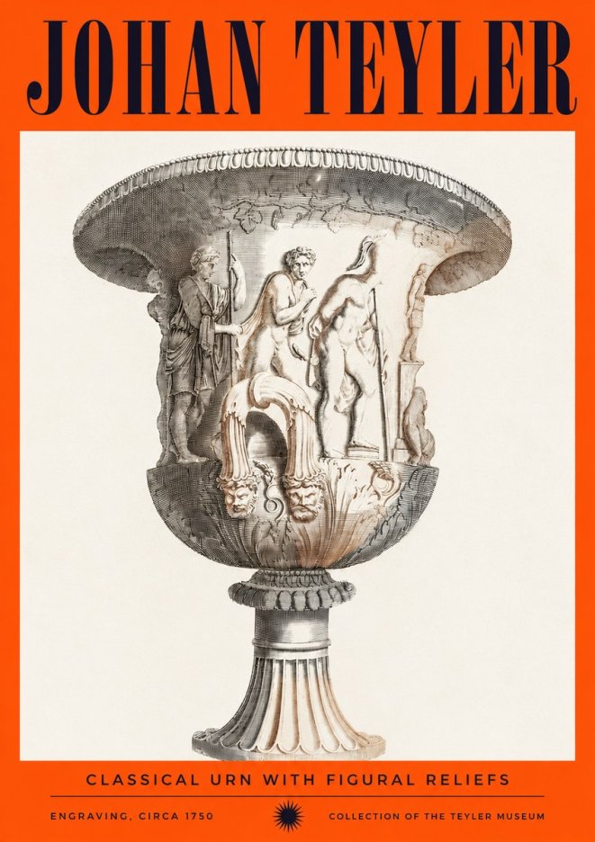 Johan Teyler Classical Urn with Figural Reliefs I No2 - Poszter