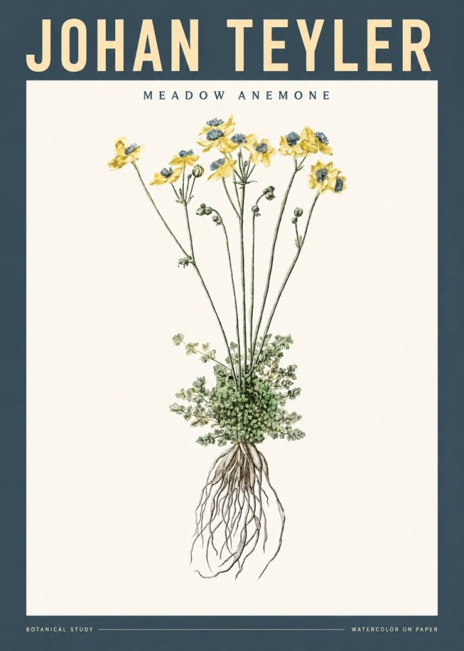 Johan Teyler Meadow Anemone No2 - Poszter