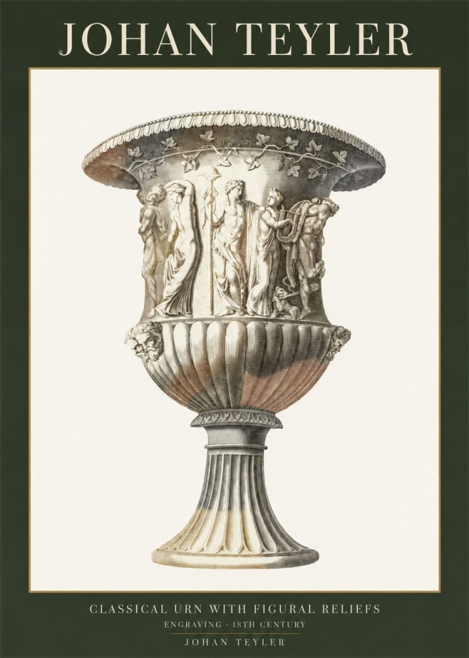 Johan Teyler Classical Urn with Figural Reliefs II No1 - Poszter