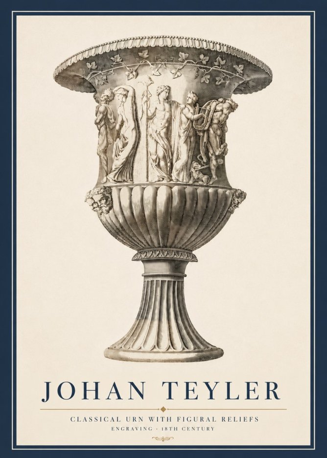 Johan Teyler Classical Urn with Figural Reliefs II No3 - Poszter