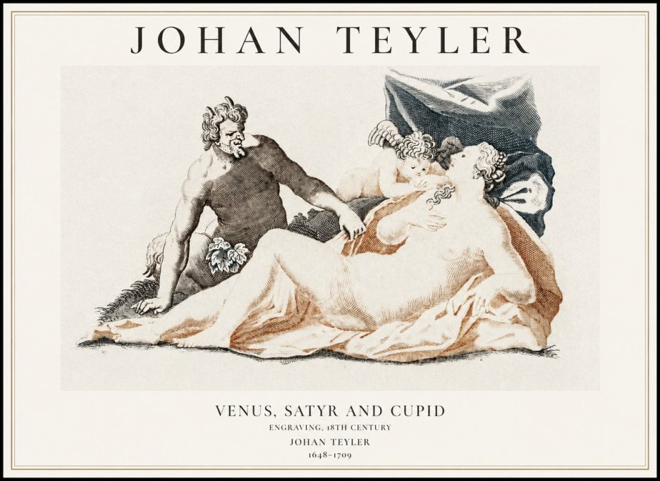 Johan Teyler Venus, Satyr and Cupid No1 - Poszter