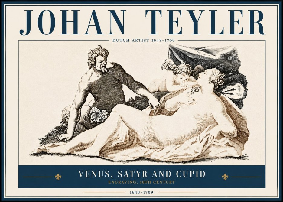 Johan Teyler Venus, Satyr and Cupid No5 - Poszter