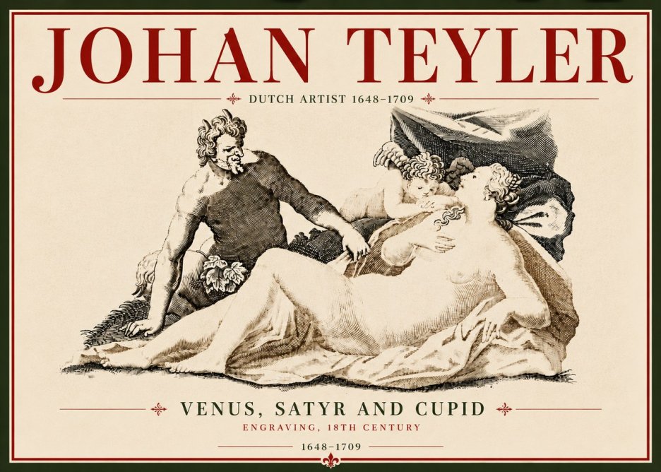 Johan Teyler Venus, Satyr and Cupid No6 - Poszter