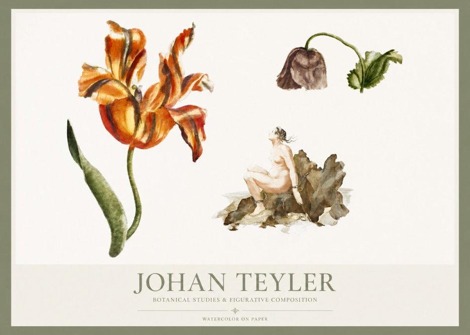 Johan Teyler Botanical Studies & Figurative Composition No1 - Poszter