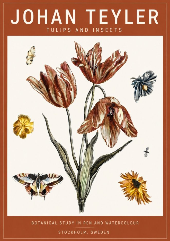 Johan Teyler Tulips and Insects No4 - Poszter