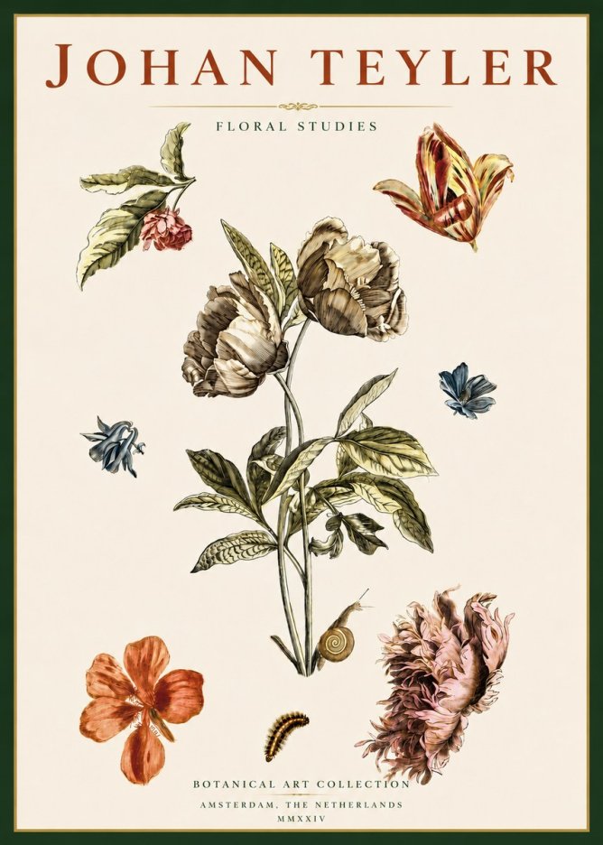 Johan Teyler Floral Studies No4 - Poszter