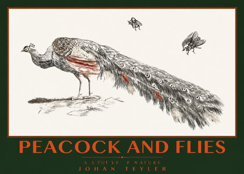 Johan Teyler Peacock and Flies - Animal Study No2 - Poszter